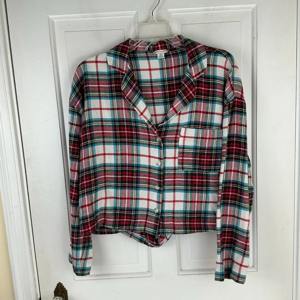 American Eagle Plaid Flannel Pajama Set
